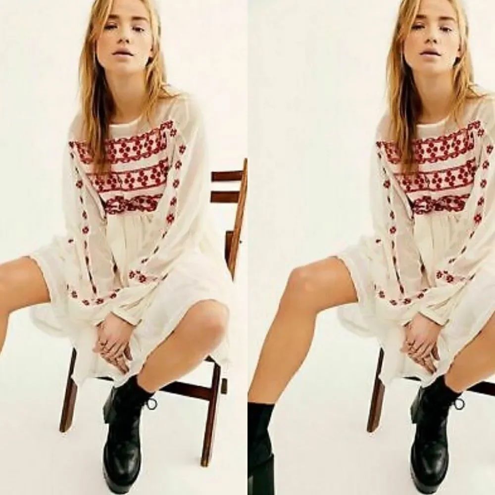 FREE PEOPLE Need Me Embroidered Mini Dress - Picture 2 of 2